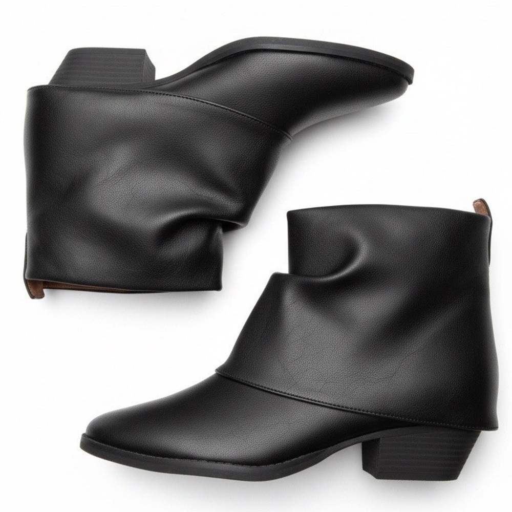 Zodiac Women's Malina Foldover Cuff Western Black Ankle‎ Boots, Size 11, NIB